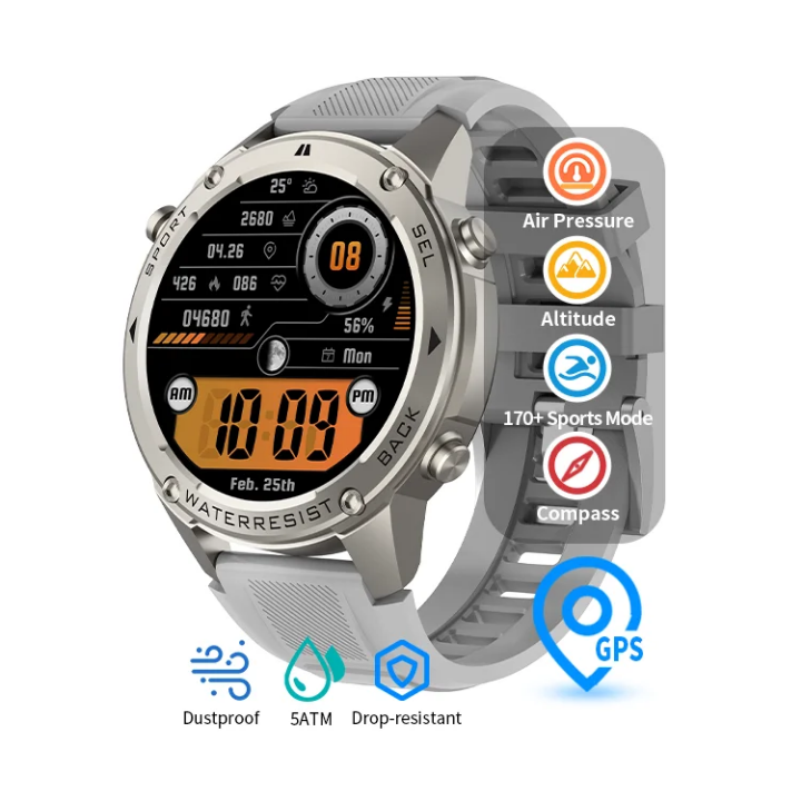 Montre connectée – Batterie Longue Durée, GPS Intégré, Résiste à 50 m de Profondeur